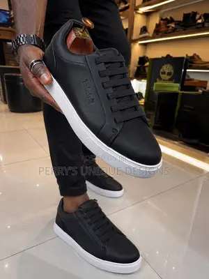 Timberland Executive Casual Leather Sneakers-Black (White Sole)