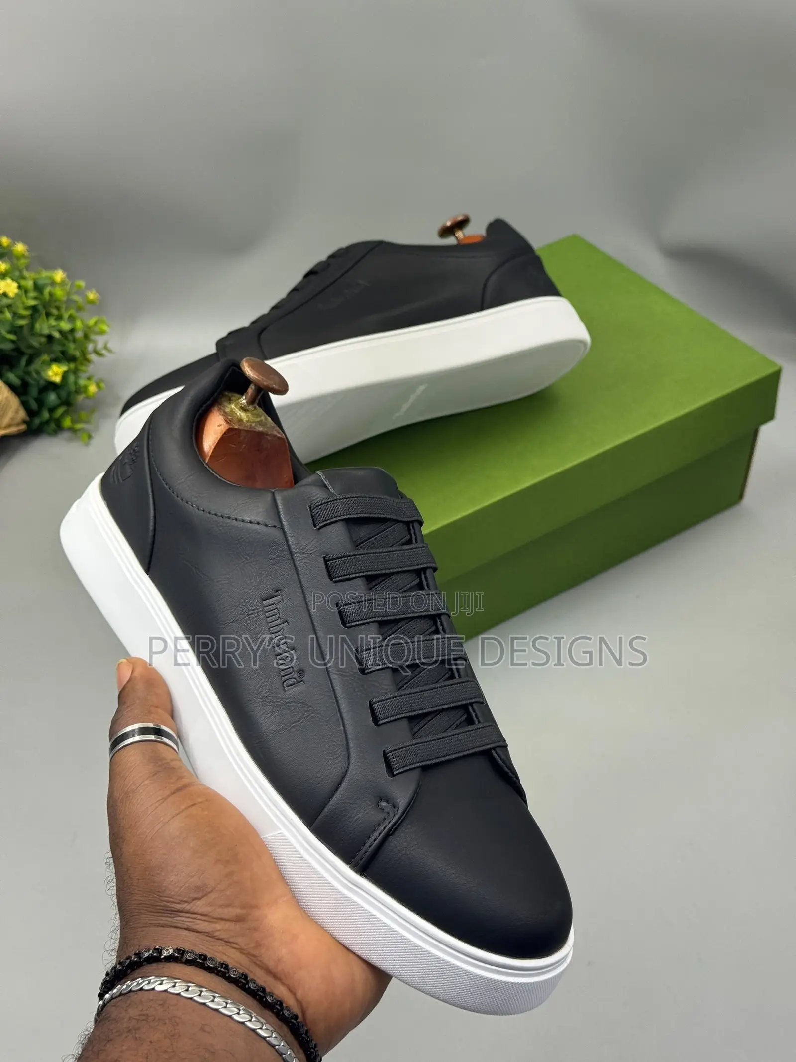 Timberland Executive Casual Leather Sneakers-Black (White Sole)