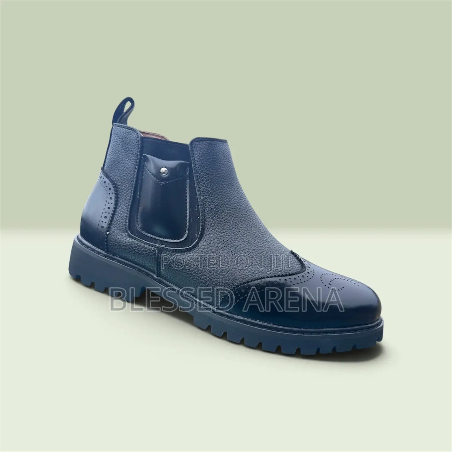 Black Chelsea Brogue Boot