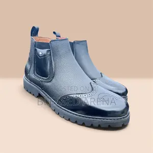 Black Chelsea Brogue Boot