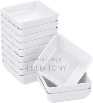 12Pcs Square Dipping Bowls, Small White Side Dish Bowls Soy Dishes