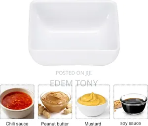 12Pcs Square Dipping Bowls, Small White Side Dish Bowls Soy Dishes