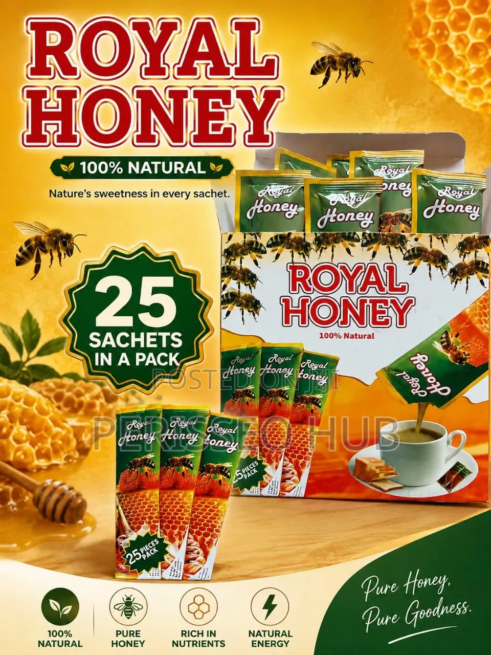 100% Pure Natural Royal Honey Sachets