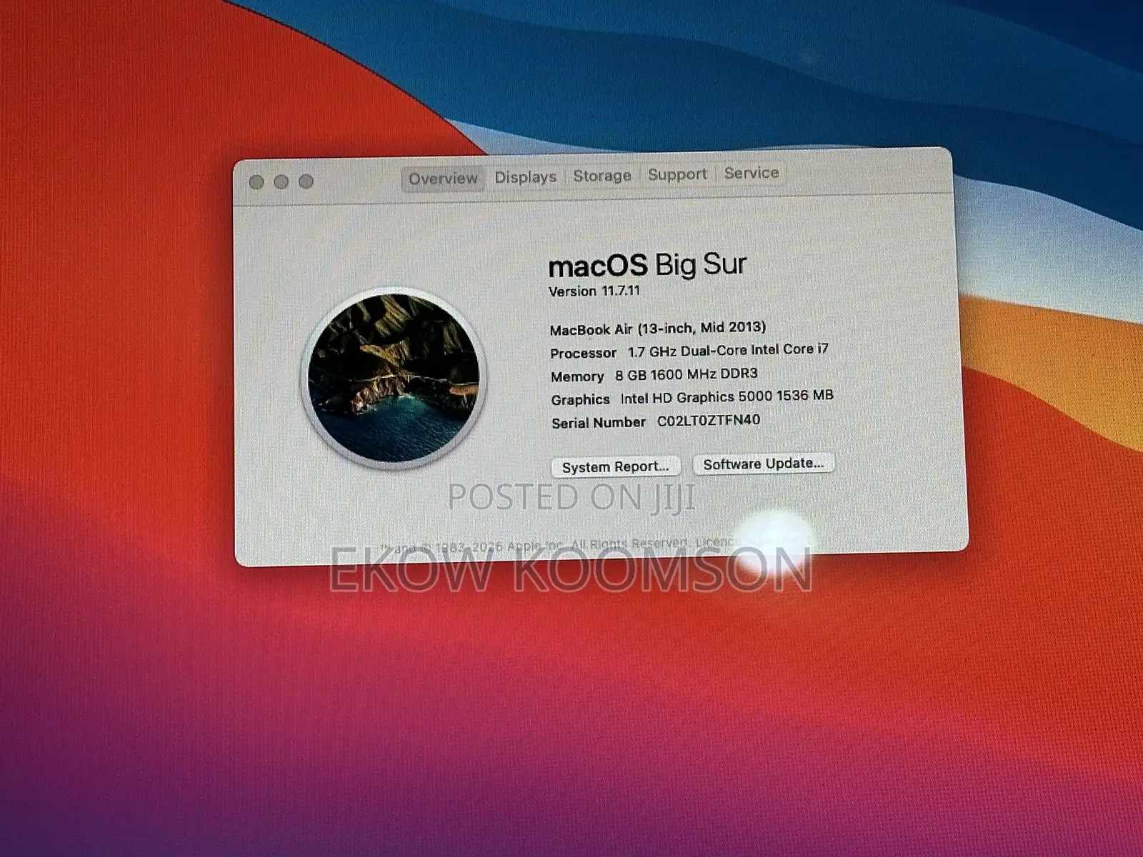 Laptop Apple MacBook 2013 8GB Intel Core i7 SSD 256GB