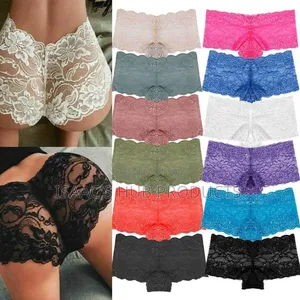 12 Pieces of Ladies Cotton Lace Panties Set- Muilticolours