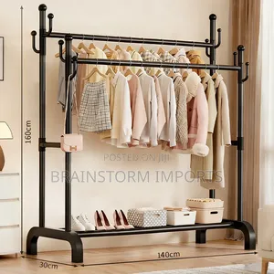 Double Cloth Hanger With Shoe Rack