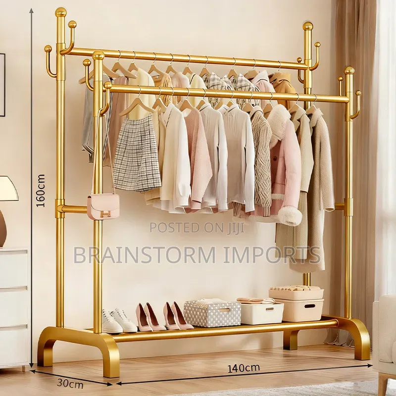 Double Cloth Hanger With Shoe Rack