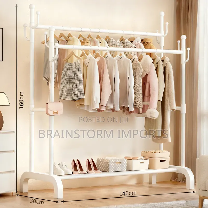 Double Cloth Hanger With Shoe Rack