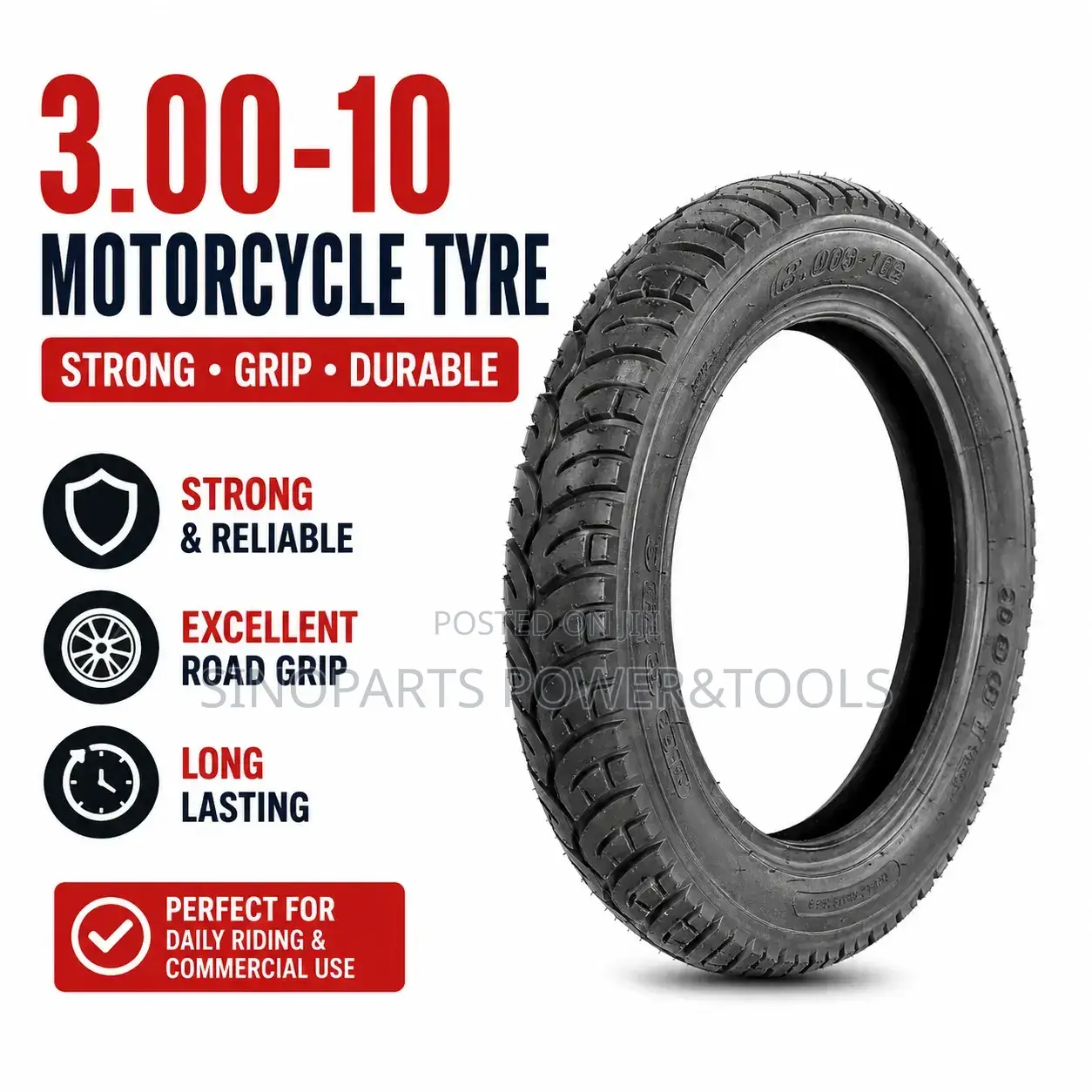 3.00-10 300-10 Tubeless Motorcycle Scooter Tyre