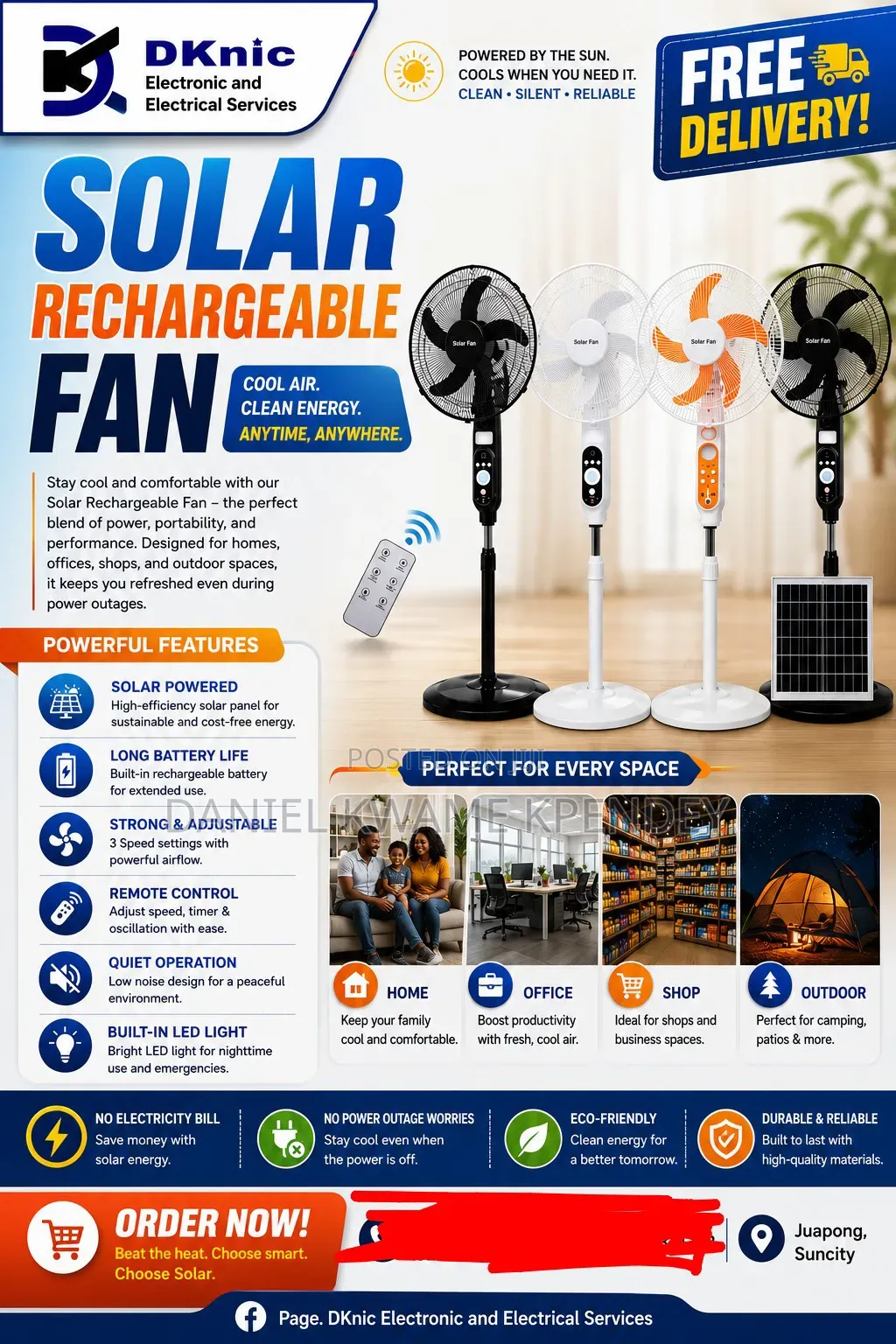 Solar Rechargeable Fan