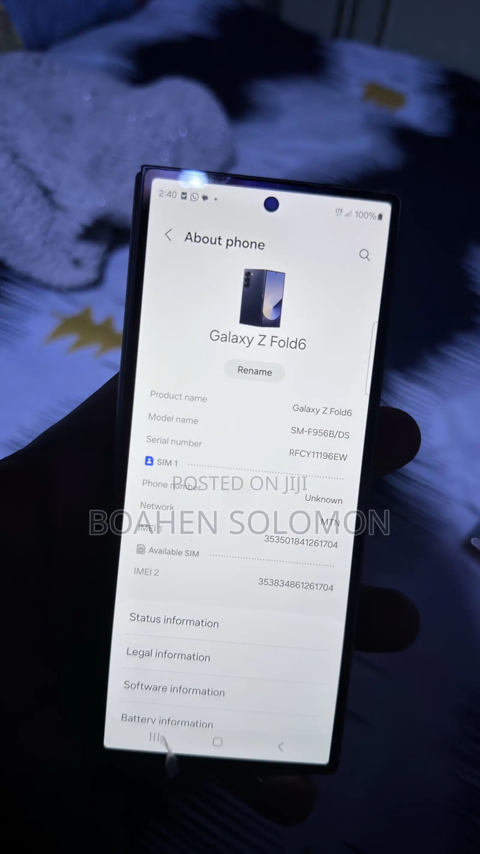 Samsung Galaxy Z Fold6 512 GB Purple