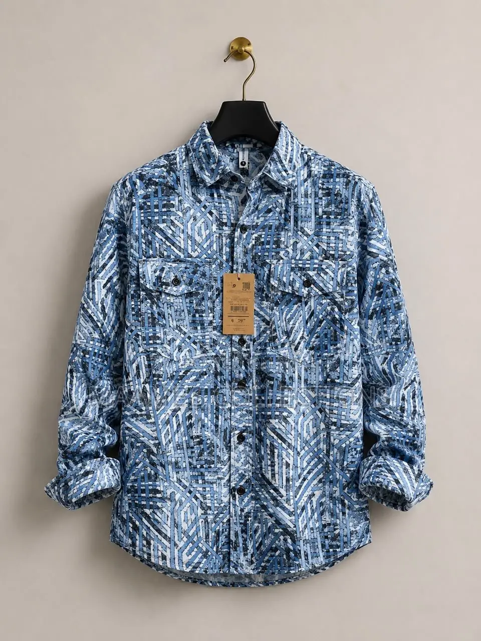 Men’s Premium Printed Long Sleeve Shirt – Stylish Smart