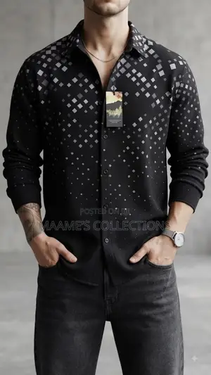 Men’s Premium Printed Long Sleeve Shirt – Stylish Smart