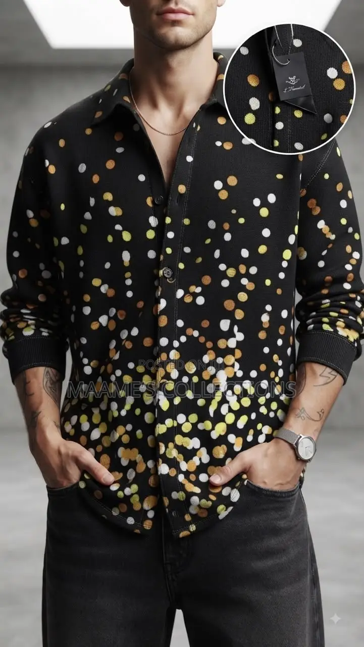 Men’s Premium Printed Long Sleeve Shirt – Stylish Smart