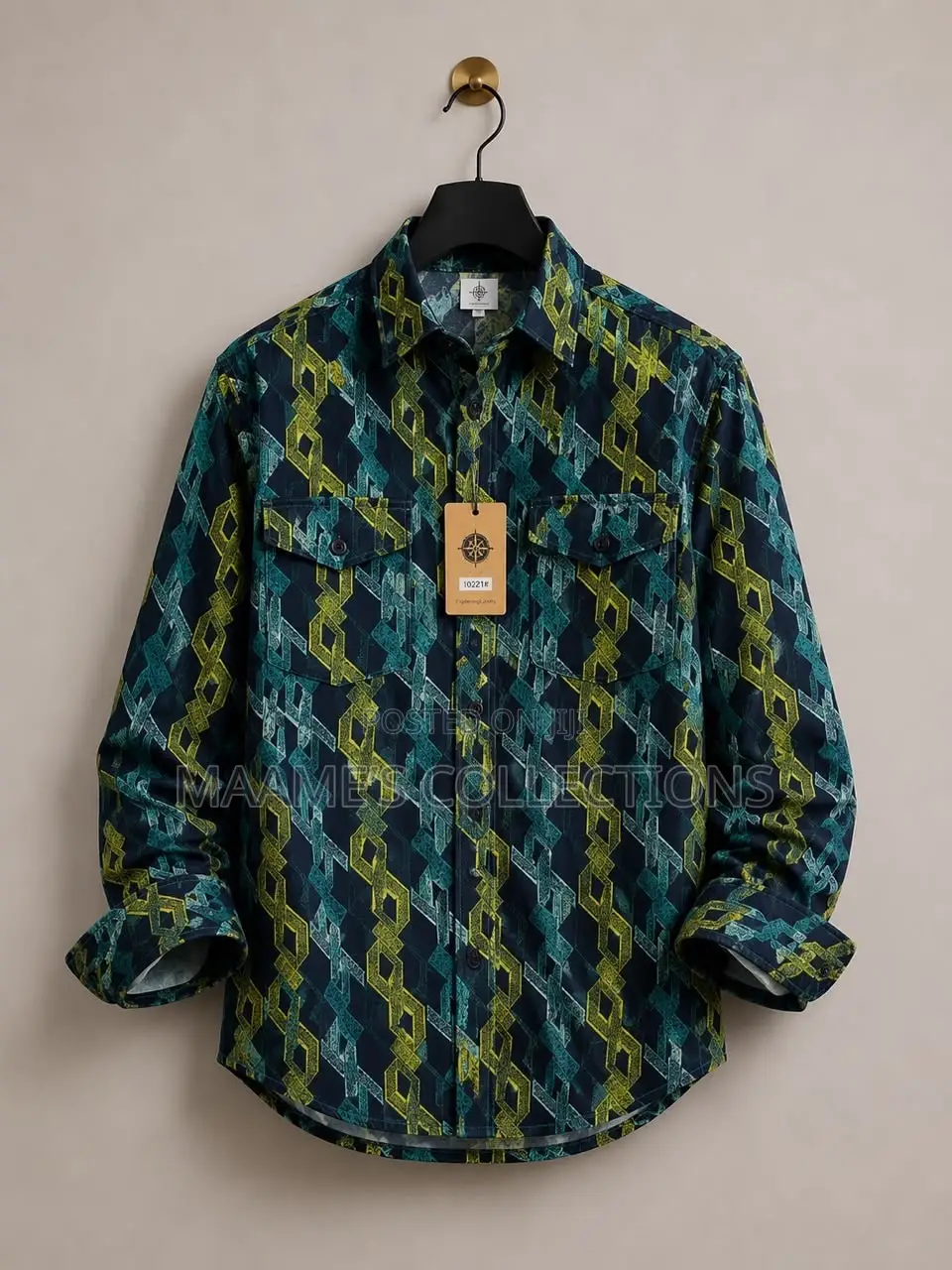 Men’s Premium Printed Long Sleeve Shirt – Stylish Smart