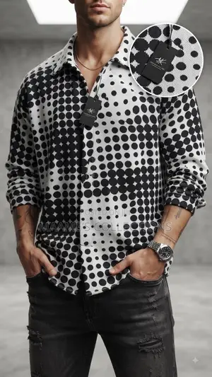 Men’s Premium Printed Long Sleeve Shirt – Stylish Smart