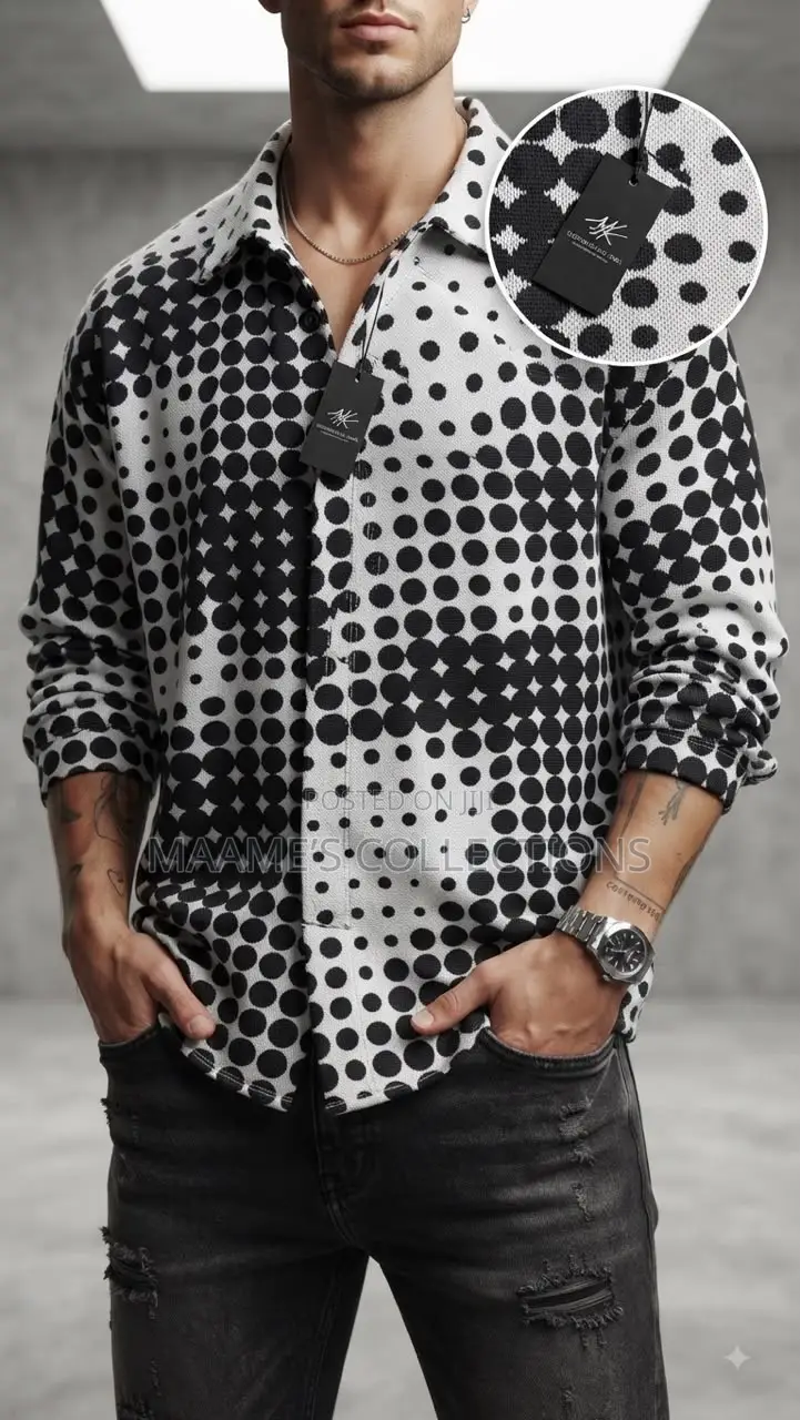 Men’s Premium Printed Long Sleeve Shirt – Stylish Smart
