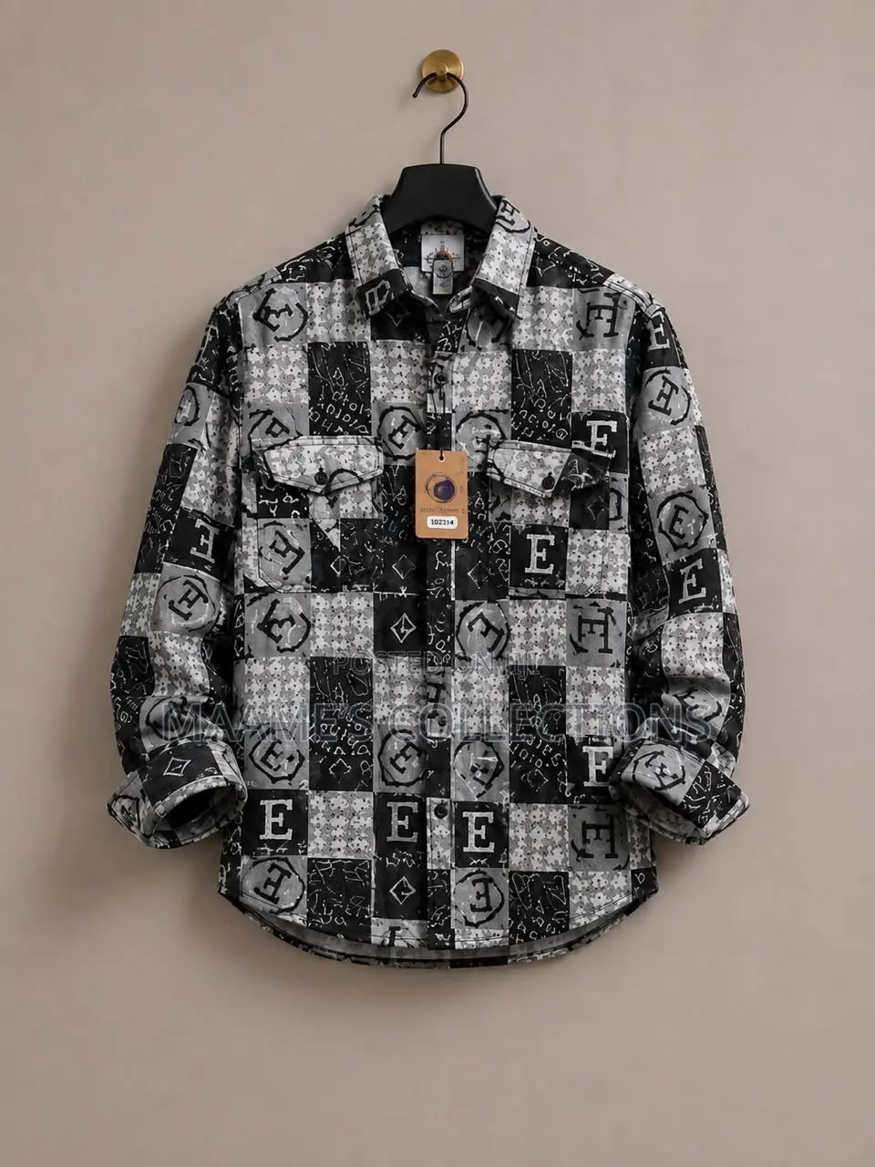 Men’s Premium Printed Long Sleeve Shirt – Stylish Smart