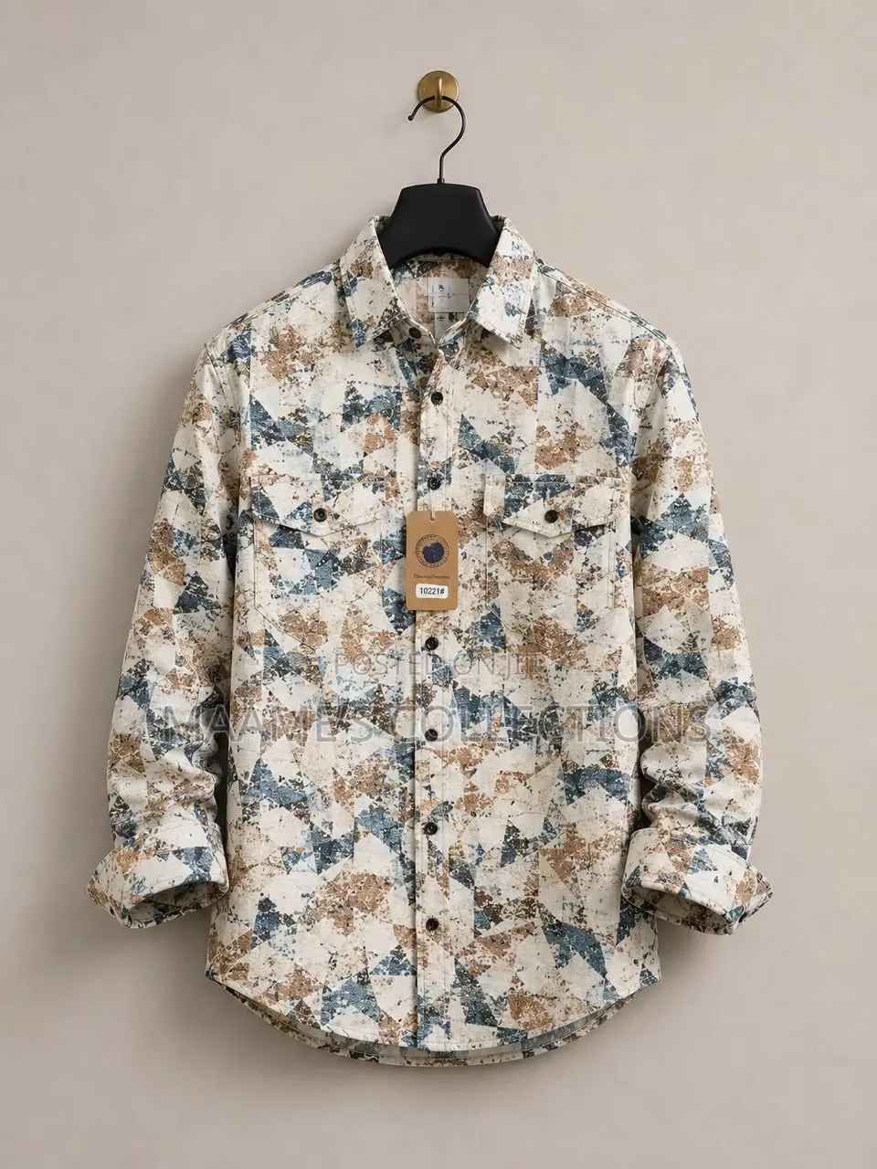 Men’s Premium Printed Long Sleeve Shirt – Stylish Smart