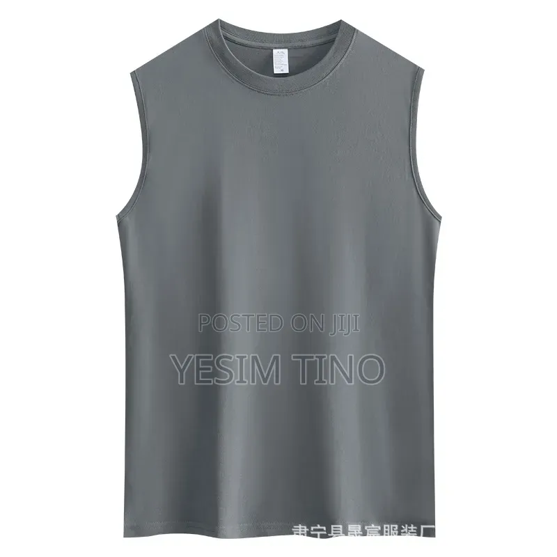 Plain Unisex Cotton T-Shirt and Sleeveless Shirt