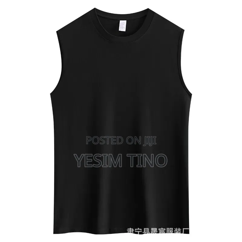 Plain Unisex Cotton T-Shirt and Sleeveless Shirt