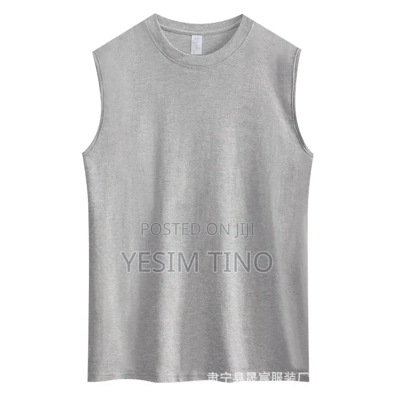 Plain Unisex Cotton T-Shirt and Sleeveless Shirt