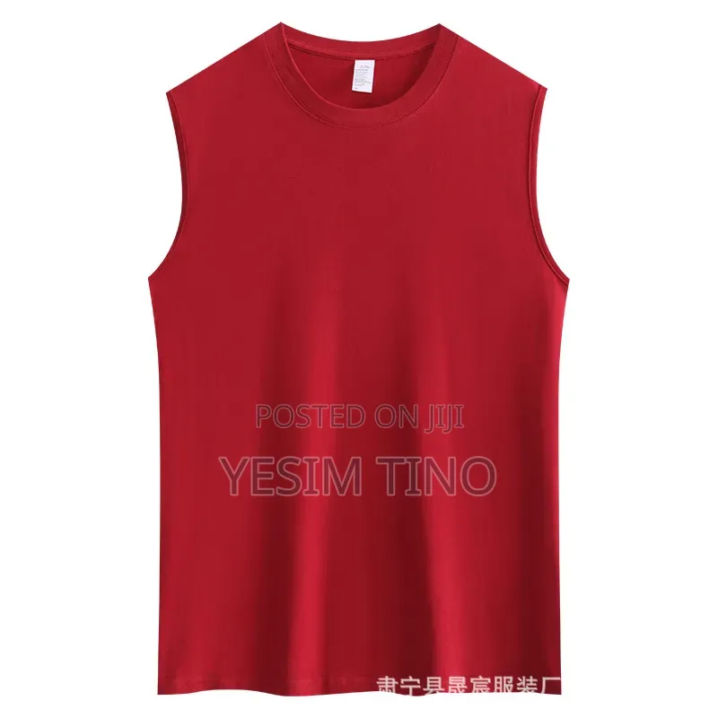 Plain Unisex Cotton T-Shirt and Sleeveless Shirt