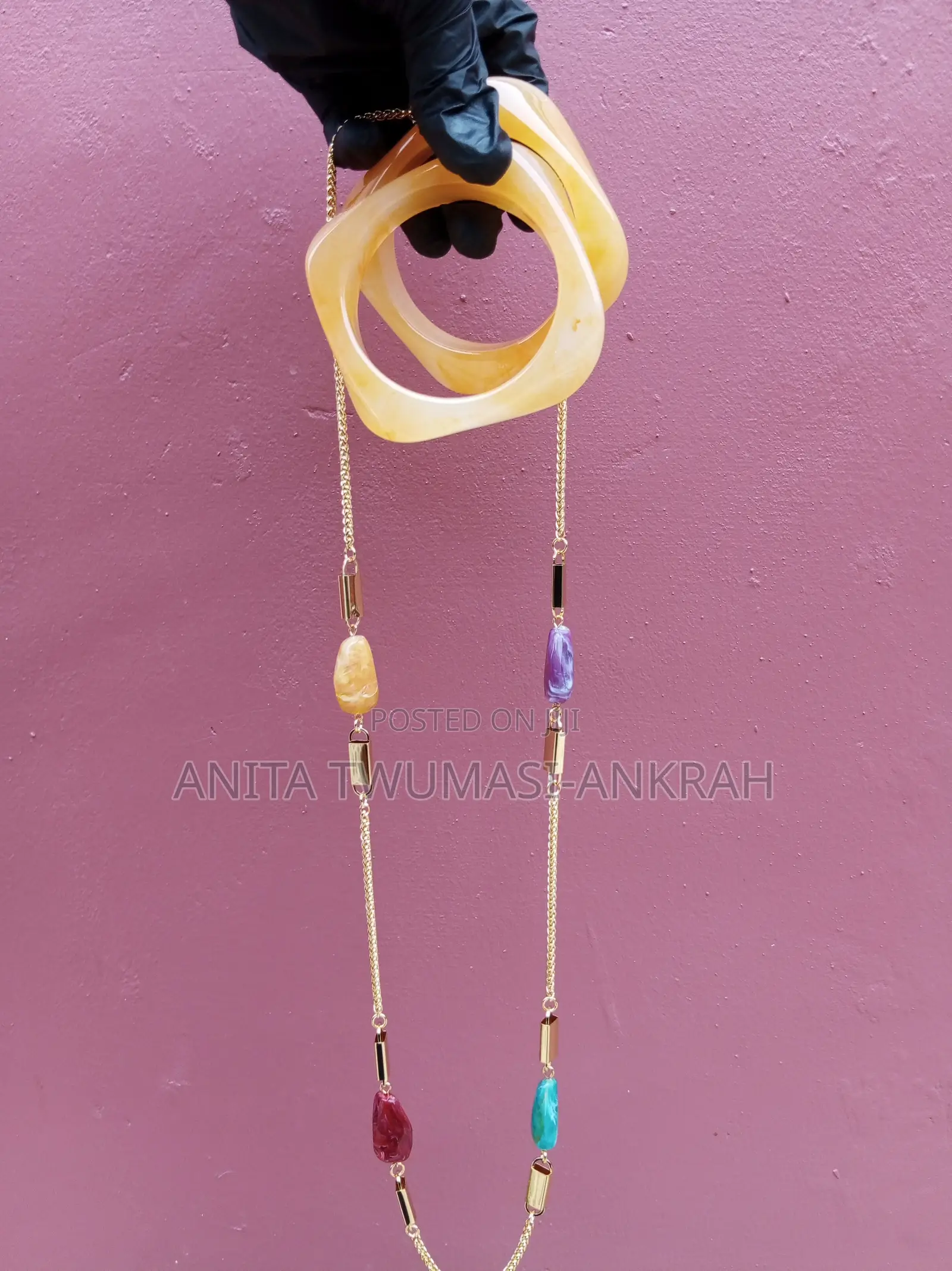 Gold Plated Long Chain and Bangles