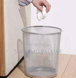 Black Round Wire Basket | Open Mesh Metallic Waste Bins Container