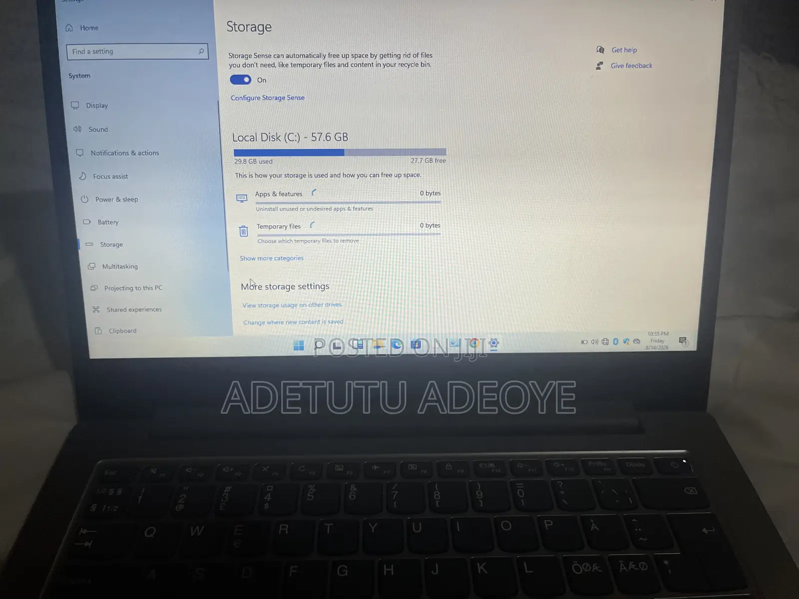 New Laptop Lenovo IdeaPad 1 4GB Intel SSD 60GB
