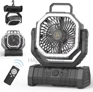 Multifunctional 20,000mAh Solar Rechargeable Fan With Lamp Remote
