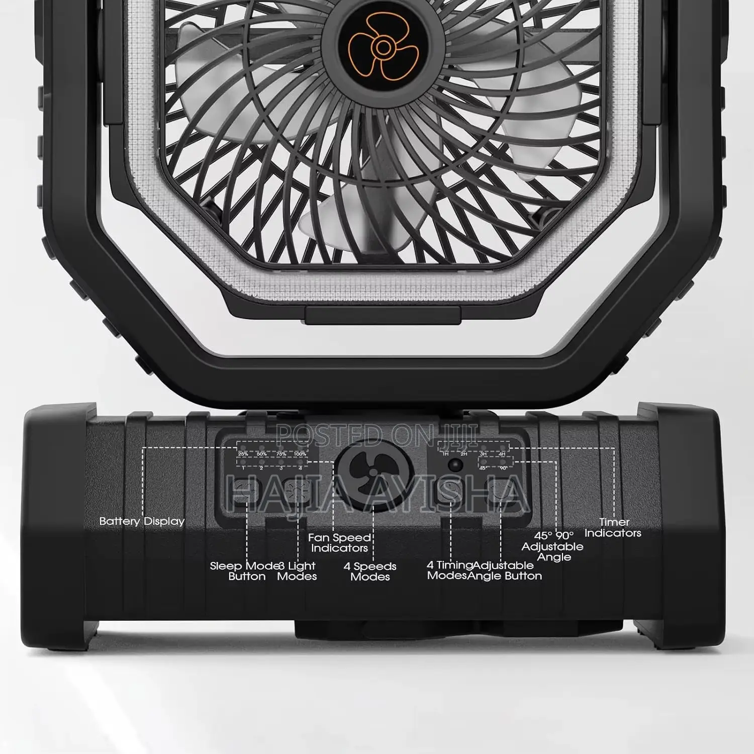 Multifunctional 20,000mAh Solar Rechargeable Fan With Lamp Remote