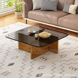 Antique-Style Tempered Glass Coffee Table