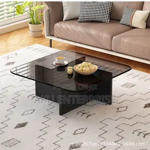 Antique-Style Tempered Glass Coffee Table