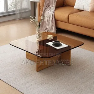 Antique-Style Tempered Glass Coffee Table