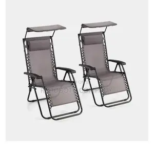 Monaco Grey Reclining Garden Chairs With Sun Canopies