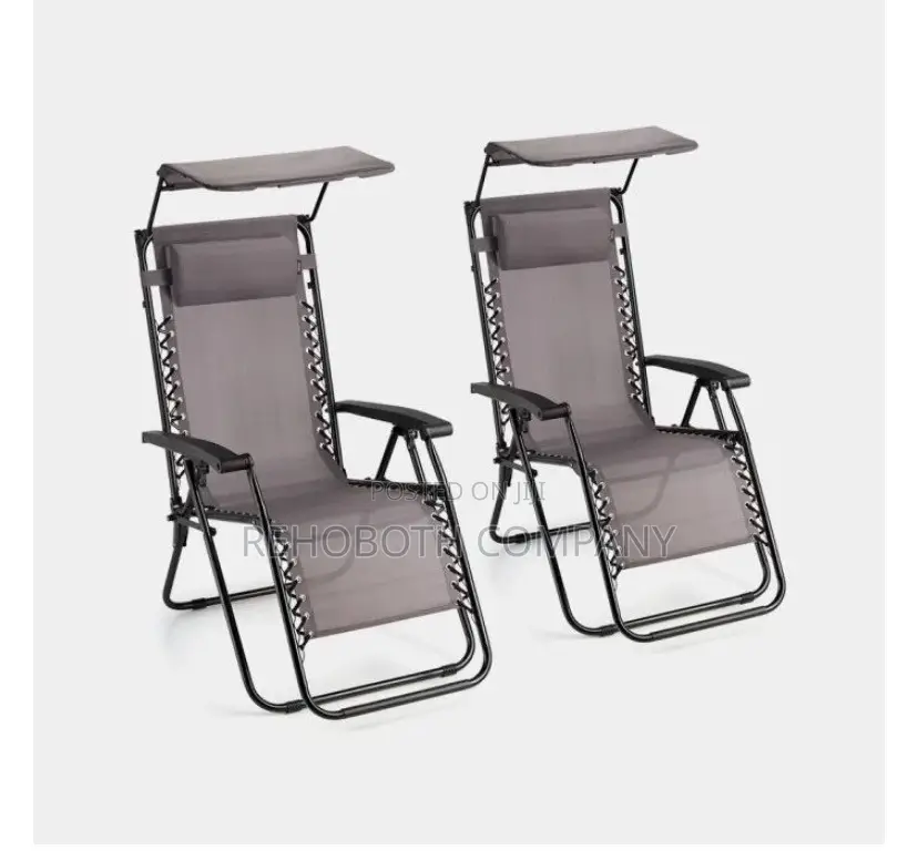 Monaco Grey Reclining Garden Chairs With Sun Canopies