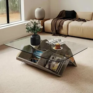 Italian Minimalist Artistic Glass Coffee Table