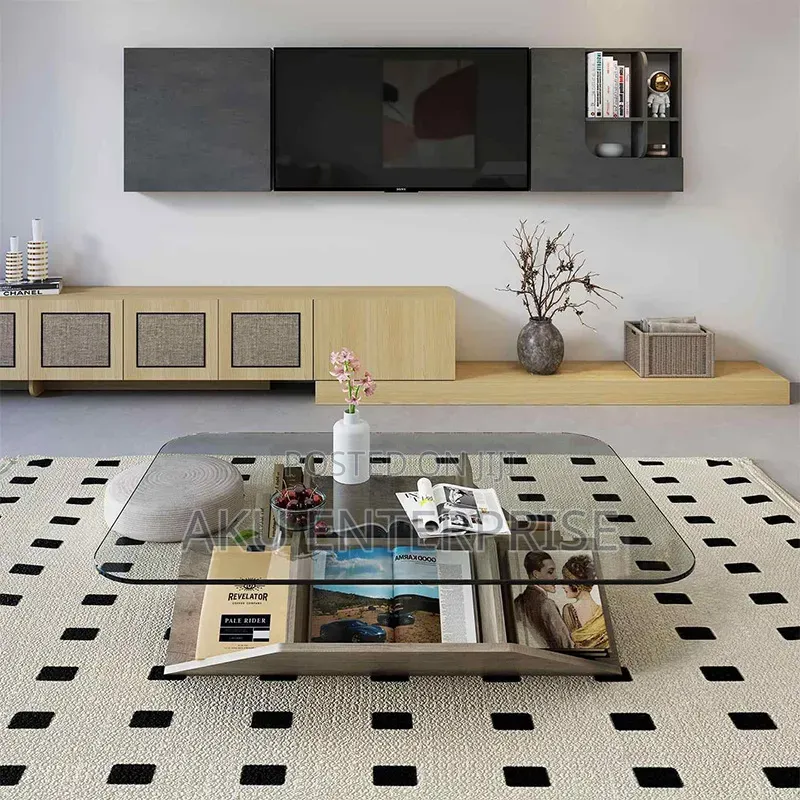 Italian Minimalist Artistic Glass Coffee Table