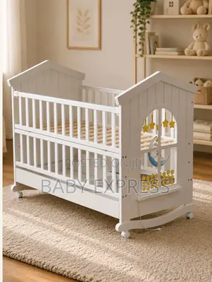 Premium Wooden Baby Cot With Light Under-Cot Storage