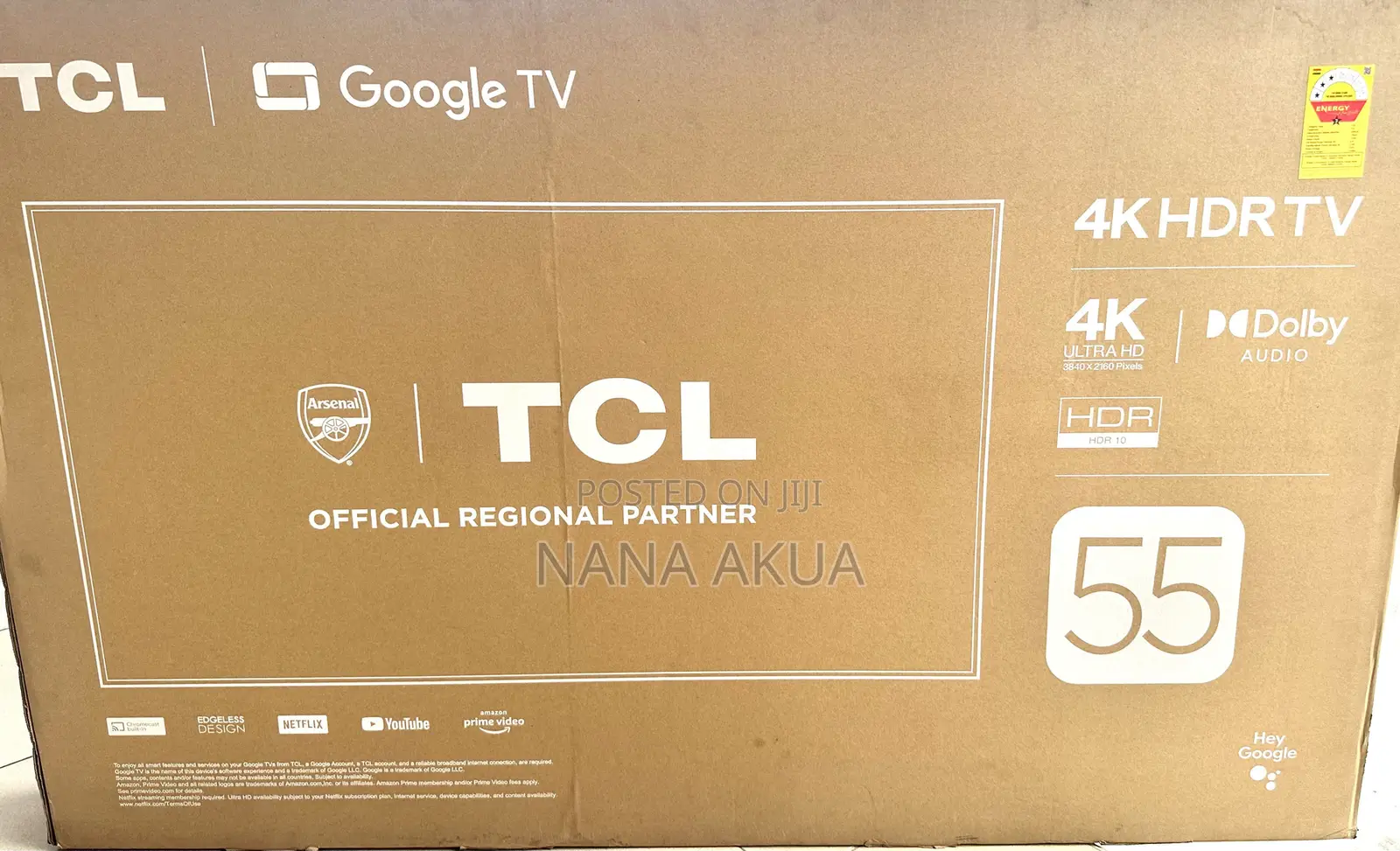 TCL 55 Inches HDR Frameless Google TV (Slim)