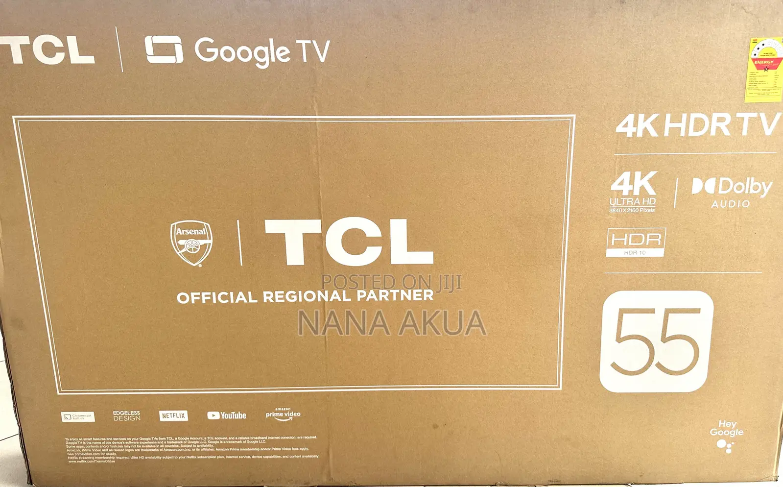 TCL 55 Inches HDR Frameless Google TV (Slim)