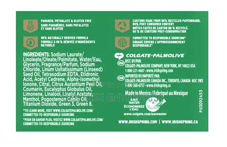 Irish Spring Original Bar Soap (20 Bar Pack)