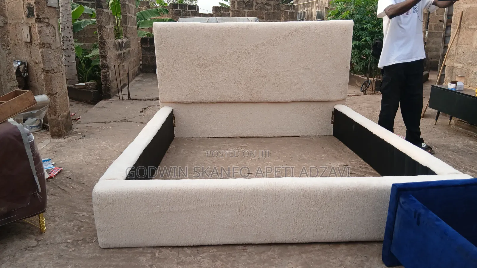 Queen Size Bed Frame and Side Drawer Available
