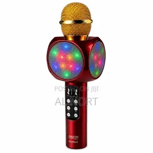 Green Lyca GL69633 Wireless Karaoke Microphone Speaker – Red/Gold