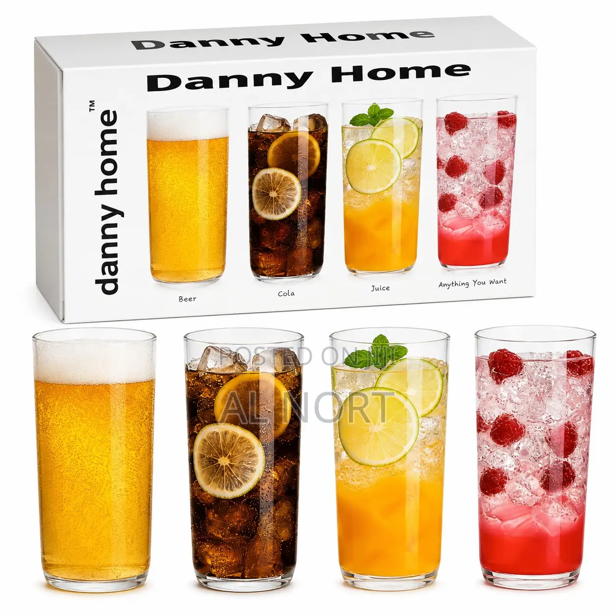 Danny Home Glass Cup Set – 750ml – Clear