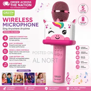 Green Lyca GL70265 Wireless Karaoke Microphone – Pink Unicorn