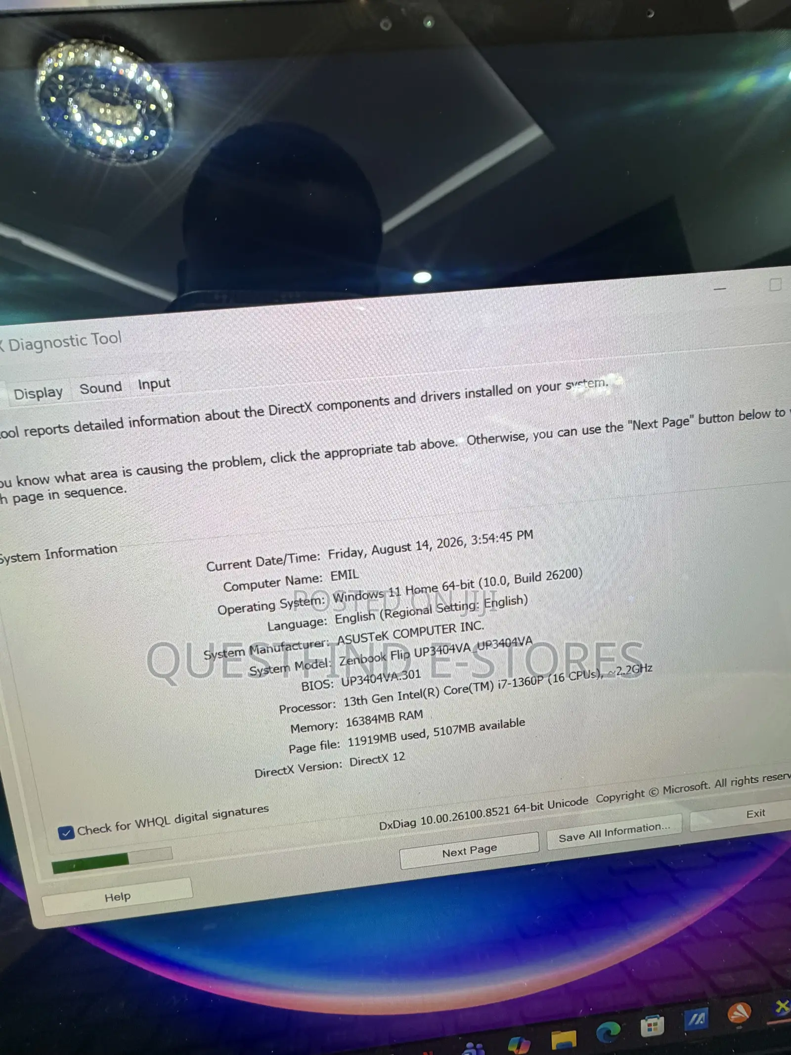 Laptop Asus Zenbook 14 OLED 16GB Intel Core i7 SSD 1T