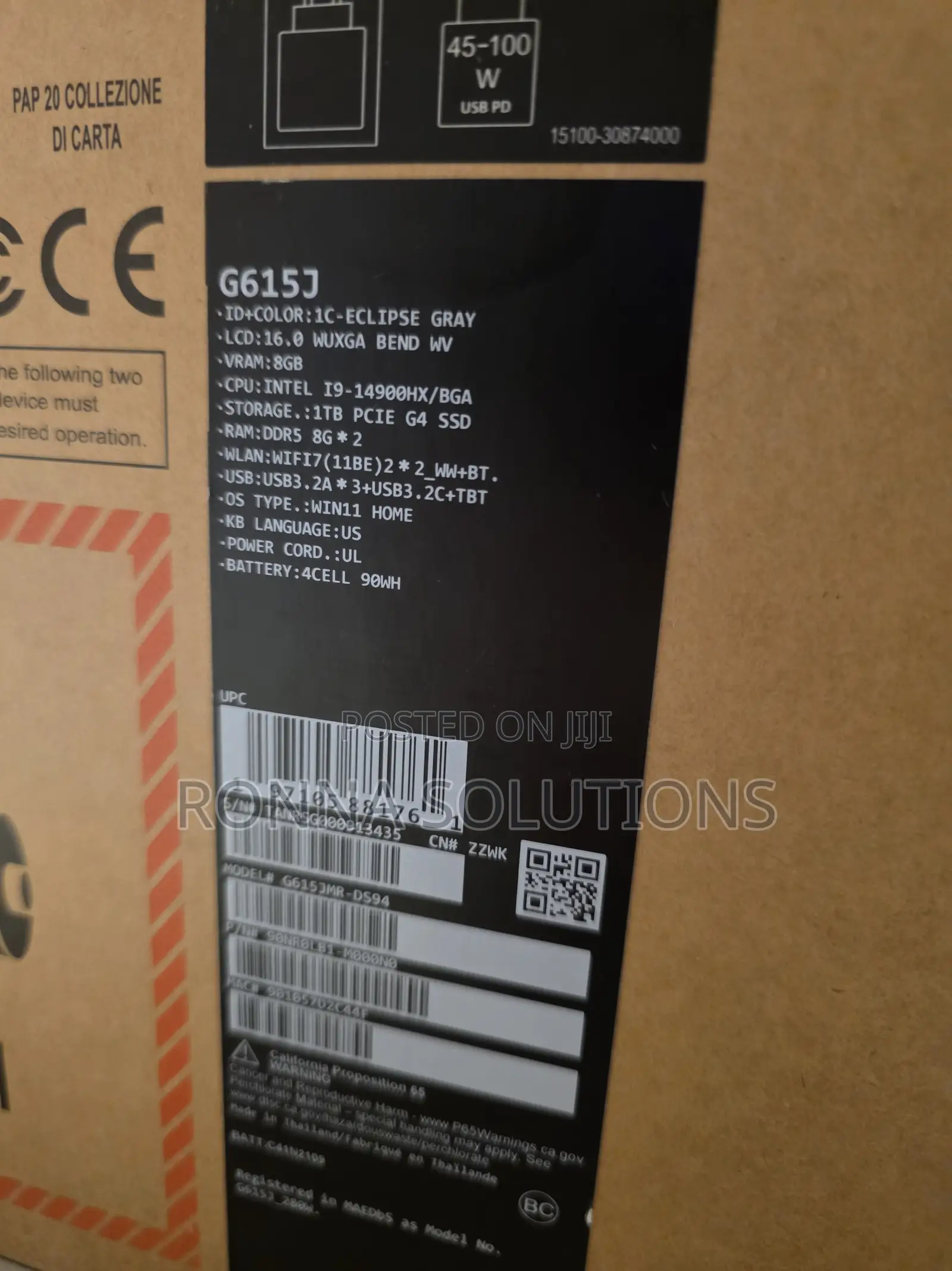 New Laptop Asus ROG Strix G16 16GB Intel Core i9 SSD 1T