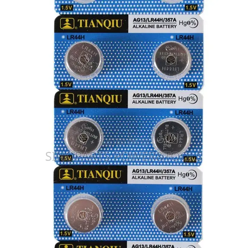 Tianqiu AG13 LR44 Button Cell Battery A76 357 10pcs